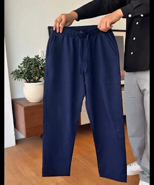 Mango Man 100% Linen Pant (Navy Blue)