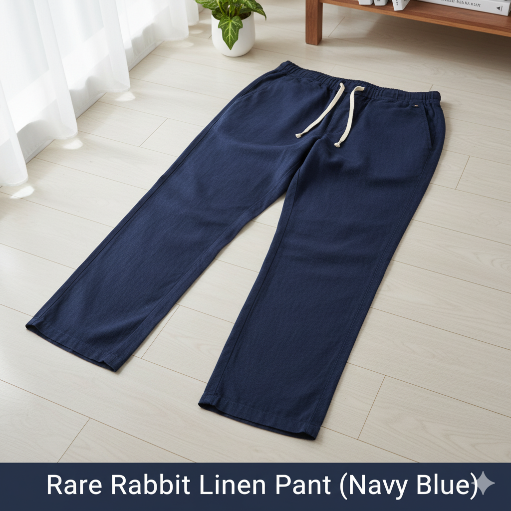 Rare Rabbit Linen Pant (Navy Blue)